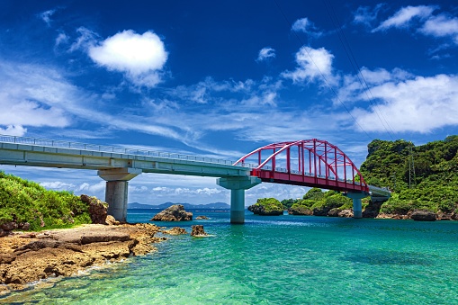 This is the summer scenery of Miyagi island in Okinawa prefecture, Japan.\nMiyagi island is the island which is in north eastern region of Okinawa main land, it is well known as a tourist destination in this prefecture.