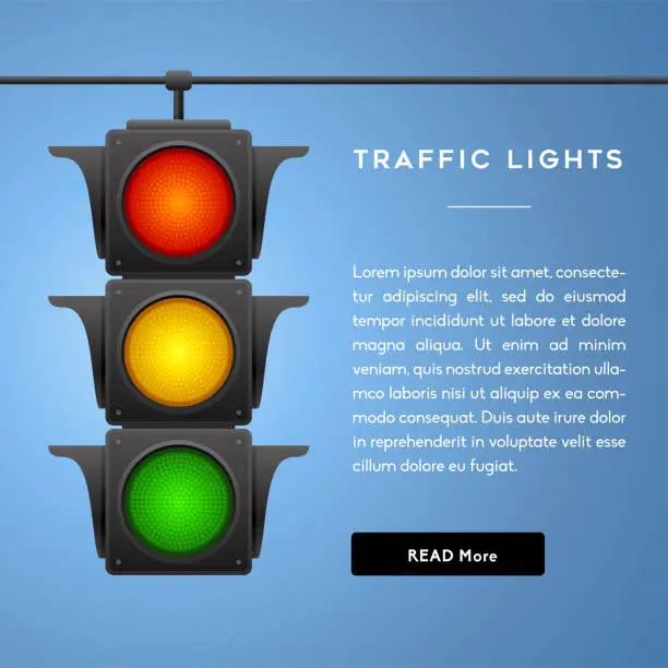 Vector illustration of Traffic Lights Banner.