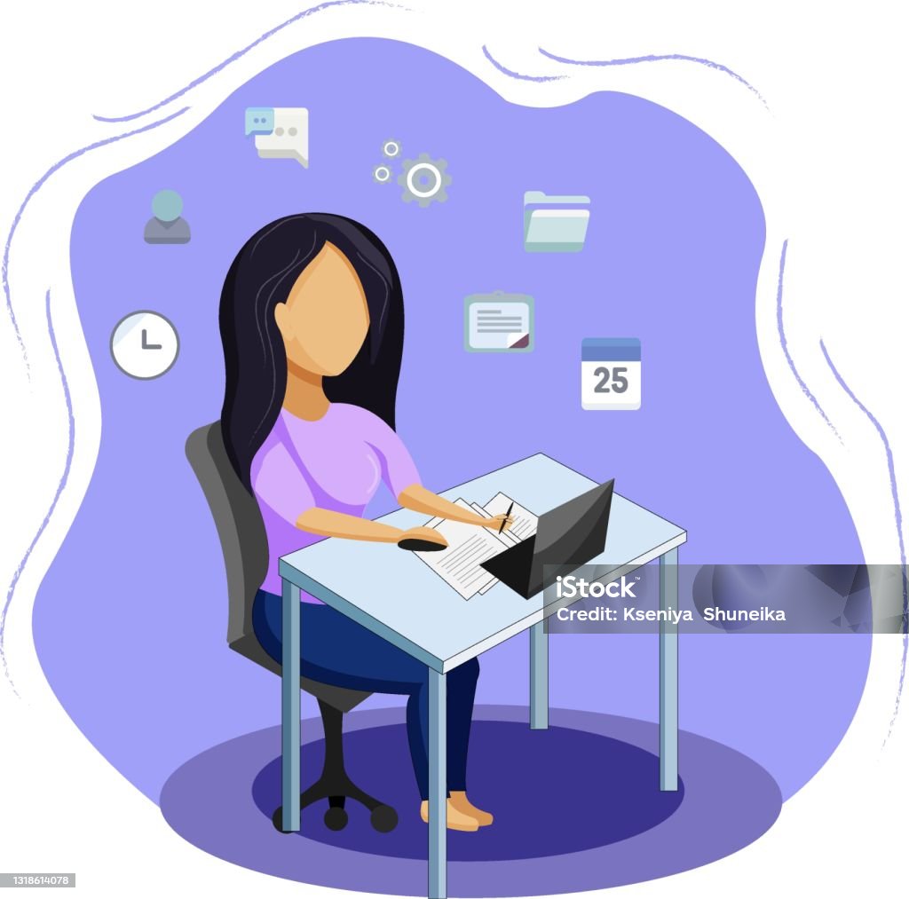 Distance Images Work Distance Work Stock Illustration - Download Image Now - Business ...