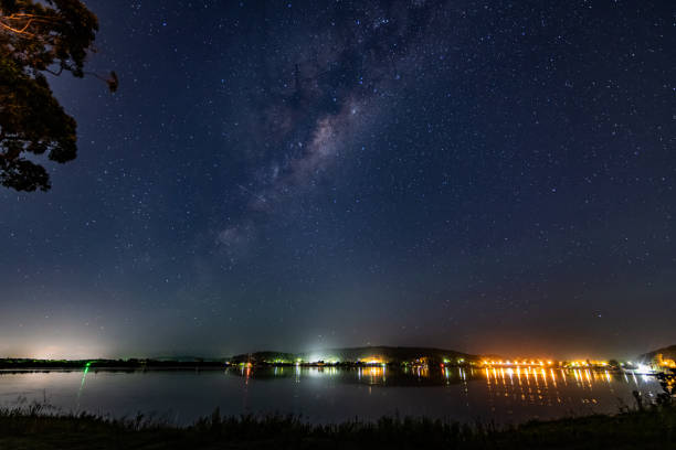 istock Stars and milky way waterscape 1318614871
