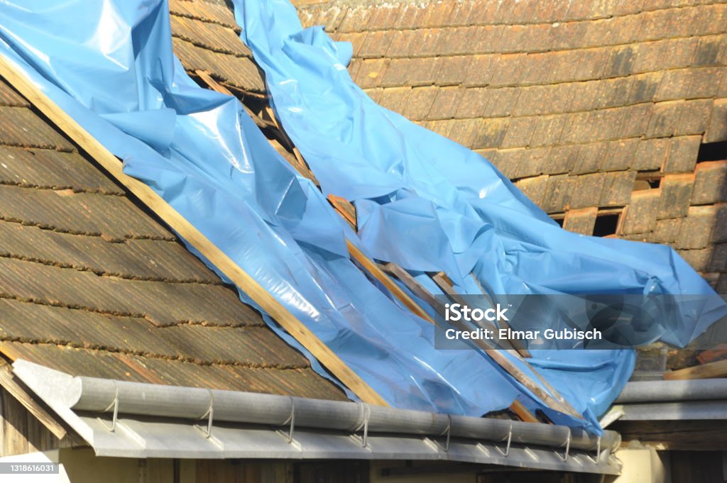 storm damage after a severe storm the storm damage after a severe storm, a natural disaster Squall Stock Photo