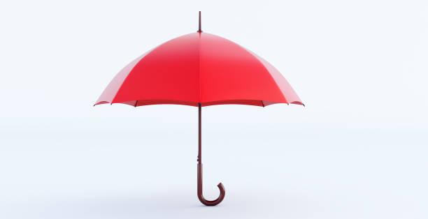istock classic elegant opened red umbrella isolated on white background. 1318616255
