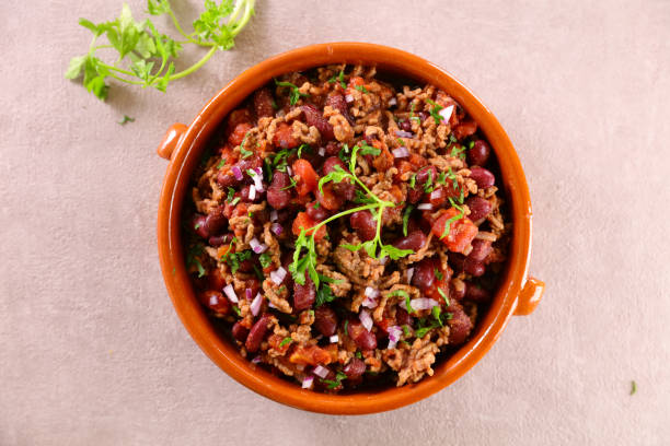 istock chili con carne- minced beef,  bean and tomato sauce 1318618685