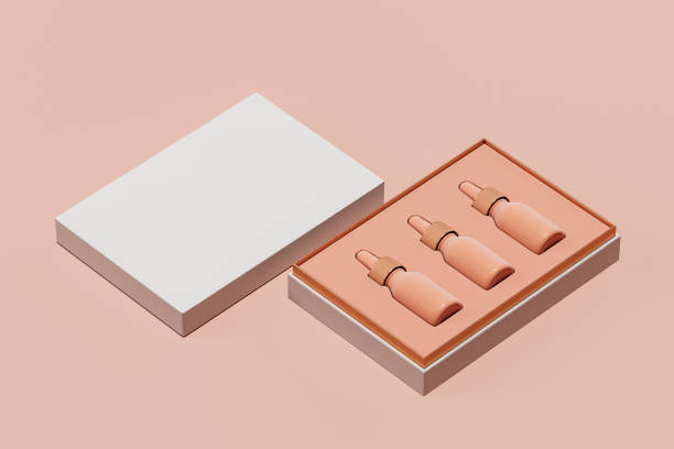 istock White beautiful gift box with set of realistic pink dropper 1318619235