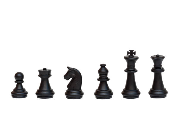 istock Set of black chess pieces isolated on white background. Chessmen. Table game. 1318622928