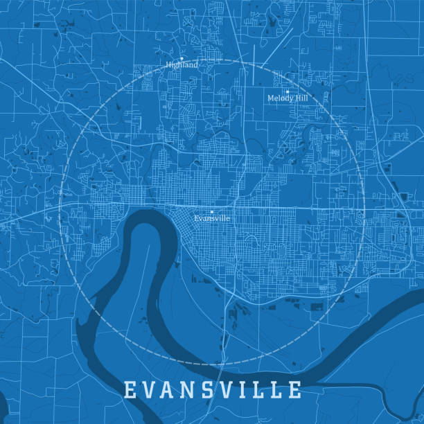 Evansville IN City Vector Road Map Blue Text Evansville IN City Vector Road Map Blue Text. All source data is in the public domain. U.S. Census Bureau Census Tiger. Used Layers: areawater, linearwater, roads. evansville indiana stock illustrations