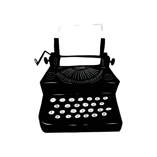 Vector illustration of Hand drawn retro typewriter vector illustration.