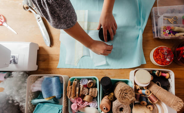 istock Directly Above Shot Of Woman Doing Needlework 1318629450