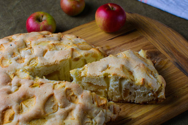 istock Traditional apple pie baked in a home oven. 1318629910