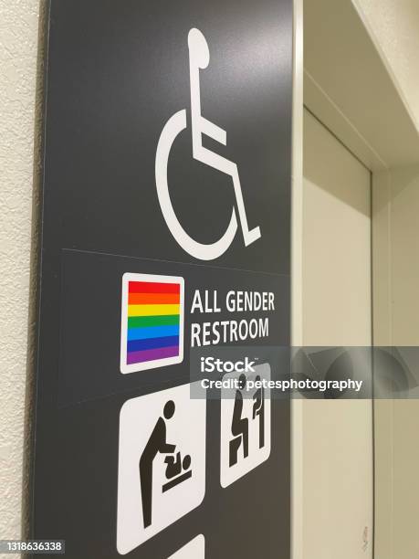 All Gender Restroom Sign Stock Photo - Download Image Now - Unisex, Toilet, Bathroom