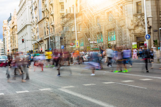 istock Gran Via in Madrid, Realtime 1318637130