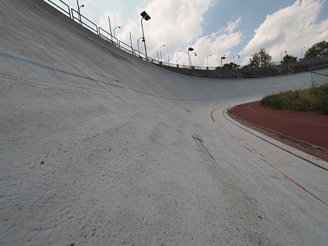 Turin, Italy - Circa June 2019: Motovelodromo Fausto Coppi motor velodrome for cycle and motorcycle racing