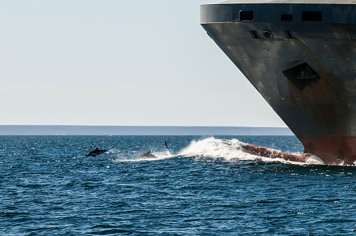 Army ship, background with copy space, full frame horizontal composition