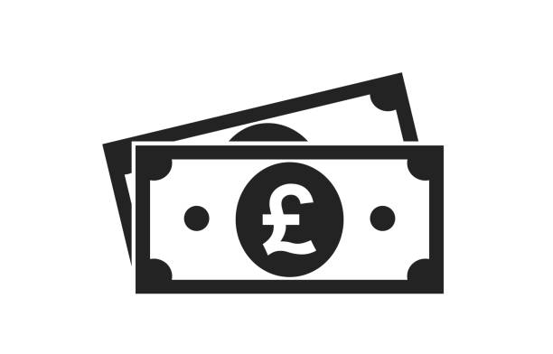british pound sterling bill icon vector art illustration