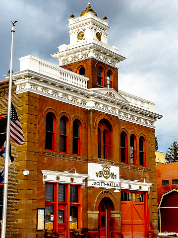 City Hall of old mining town, Victor, CO.