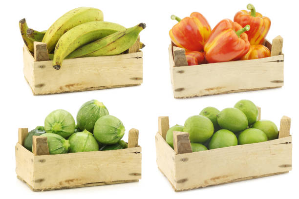 Cooking vegetables in a wooden crate