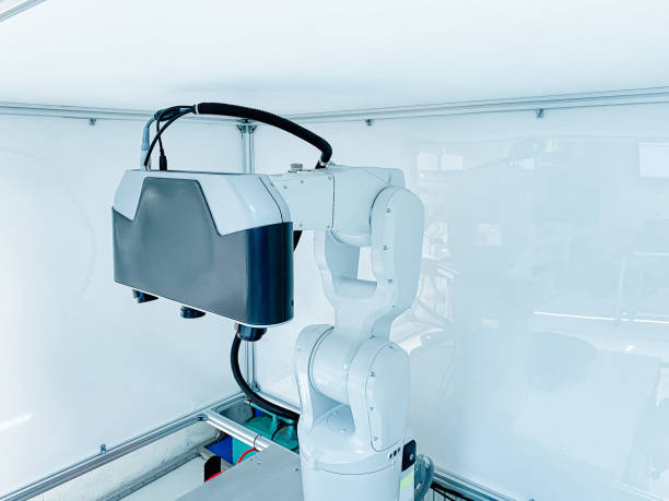 istock Inspection part dimension by 3D scan measuring machine. 1318650564