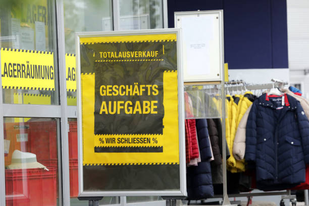 information signs stock sale due to covid crisis