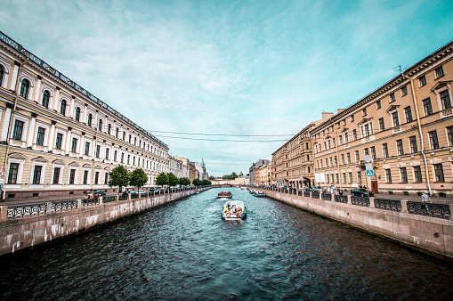 Beautiful Neva River Canal In St. Petersburg, Russia