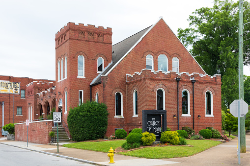 Chattanooga, TN, USA-8 May 2021: A wedding and event space, The Church on Main, building was completed in 1904.