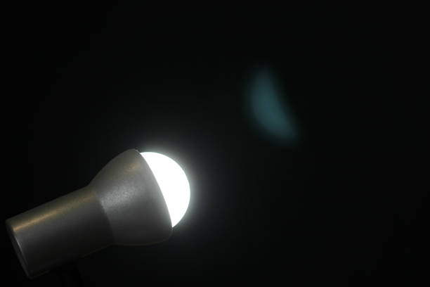 istock The table lamp shines in the dark 1318657609