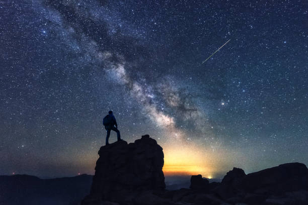 istock Milky way over the iceberg beams in China 1318657621