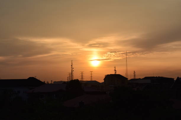 Sunset in Biafra stock photo