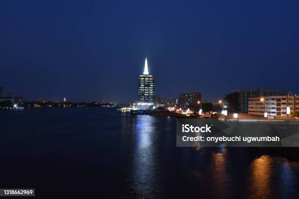 Lagos Cityscape Stock Photo - Download Image Now - Nigeria, Lagos - Nigeria, Night