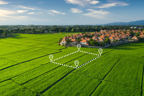 istock Land plot in aerial view for development or investment. 1318663203