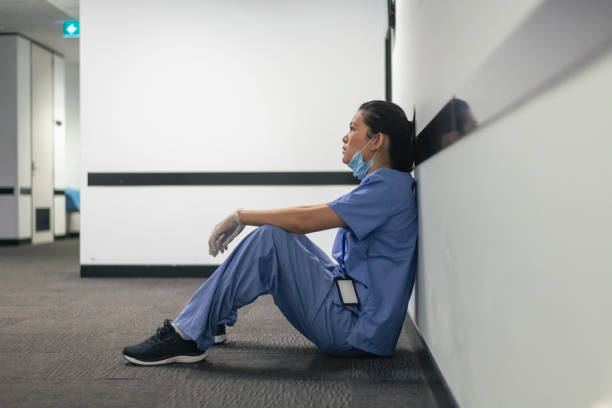 Tired and stressed nurse