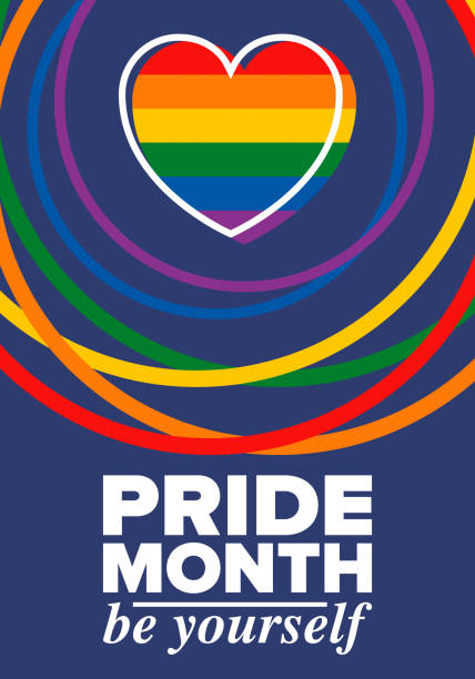 LGBTQIA Pride Month in June. Lesbian Gay Bisexual Transgender. Celebrated annual. LGBT flag. Rainbow love concept. Human rights and tolerance. Poster, card, banner and background. Vector illustration LGBTQIA Pride Month in June. Lesbian Gay Bisexual Transgender. Celebrated annual. LGBT flag. Rainbow love concept. Human rights and tolerance. Poster, card, banner and background. Vector illustration lgbt stock illustrations