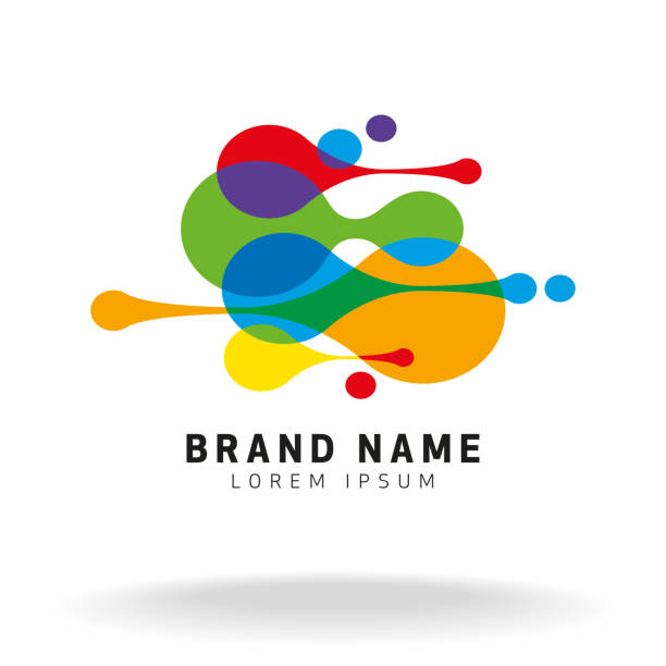 Dynamic Connected Points Brand Symbol Vector Illustration o a beautiful and Modern Design of a Dynamic Connected Colourful Points Brand Symbol or Clip Art digital health logo stock illustrations