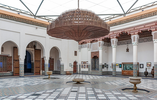 Marrakesh, Morocco - July 22, 2016: A picture of a large room in the Museum of Marrakesh.