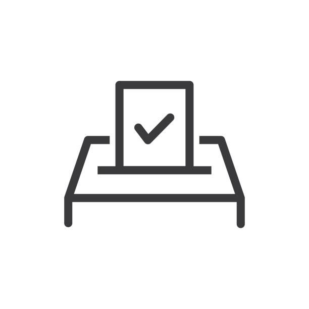 ilustrações de stock, clip art, desenhos animados e ícones de voting, election concept, ballot box icon. - interface icons election voting usa