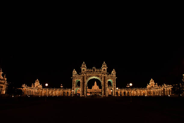 istock Mysore palace during Dasara festival celebration 1318678345