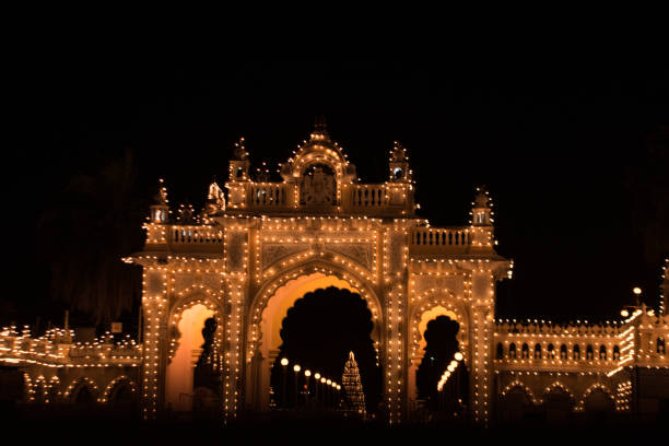istock Mysore palace during Dasara festival celebration 1318679112