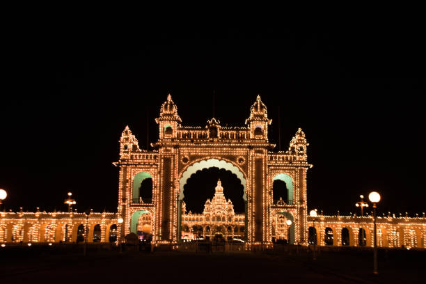 istock Mysore palace during Dasara festival celebration 1318679114