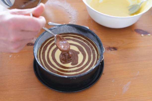 istock Making marble cake at home. Copy space. Pastry. 1318681028