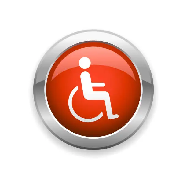 Vector illustration of Disabled Handicap Glossy Icon