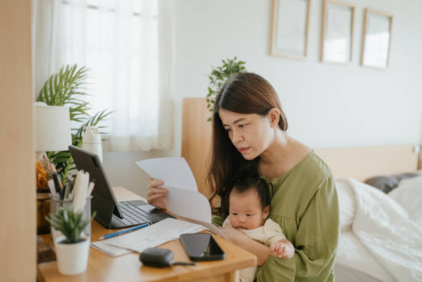 istock Female finances for family. 1318684729