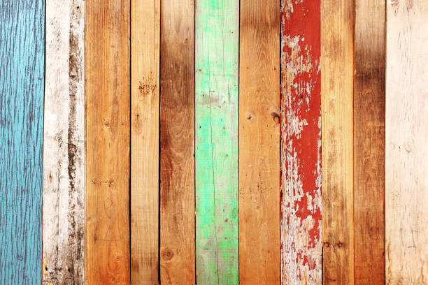 istock Ancient wooden planks with cracked paint 1318685028