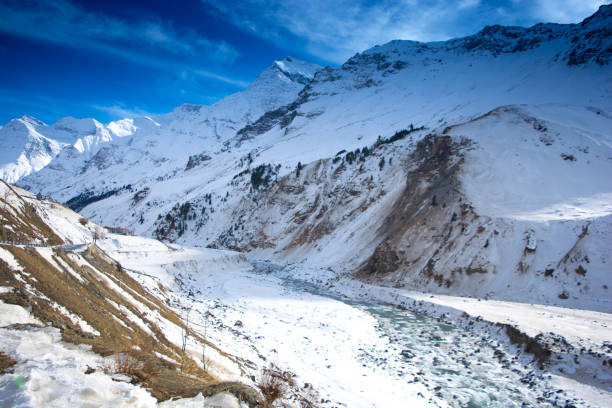 istock Pure water stream and river from snowy mountains in himalayas 1318685892
