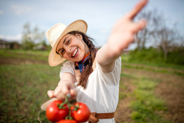 istock Woman tomato and selfie 1318685980