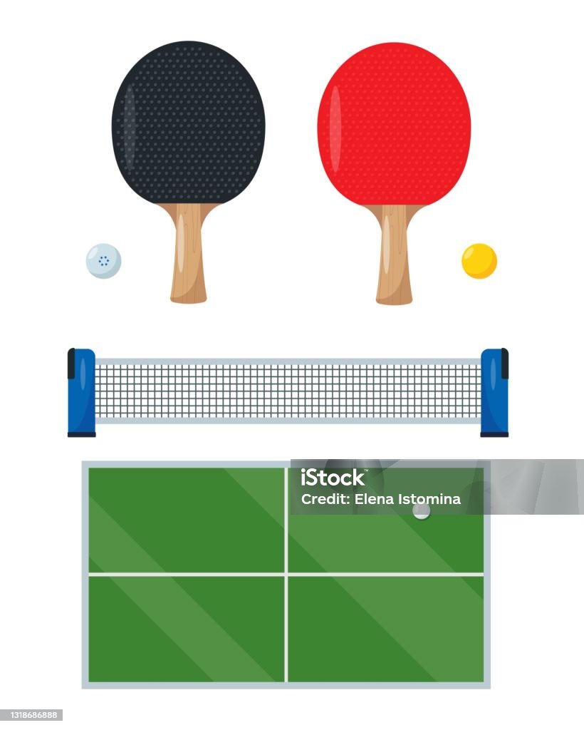 Ping Pong Or Table Tennis Equipment Set Stock Illustration
