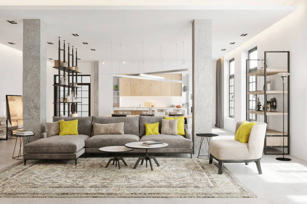 istock Modern apartment living room interior 1318688268