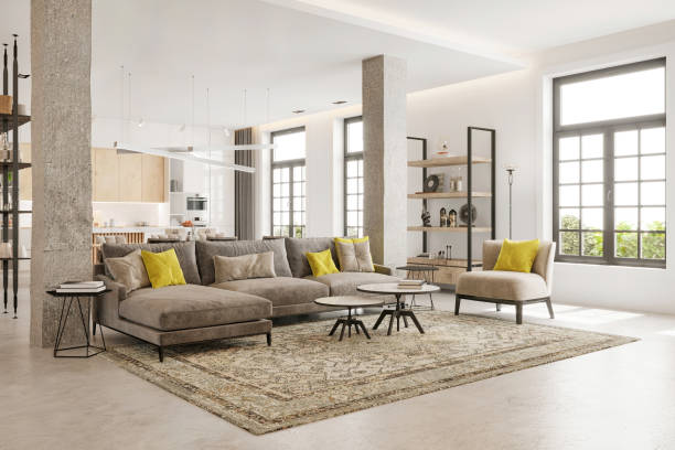 istock Modern apartment living room interior 1318688291
