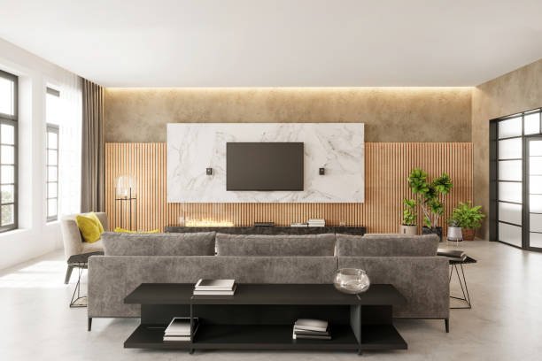 istock Modern apartment living room interior 1318688406
