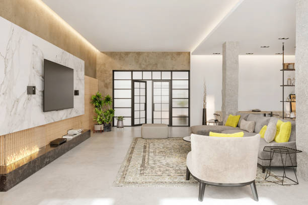 istock Modern loft apartment living room interior 1318688430