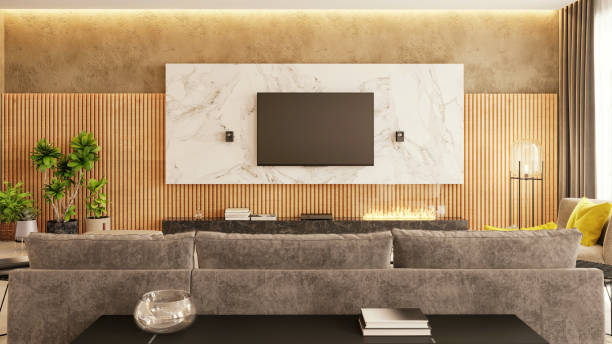 istock Modern apartment living room interior 1318688458