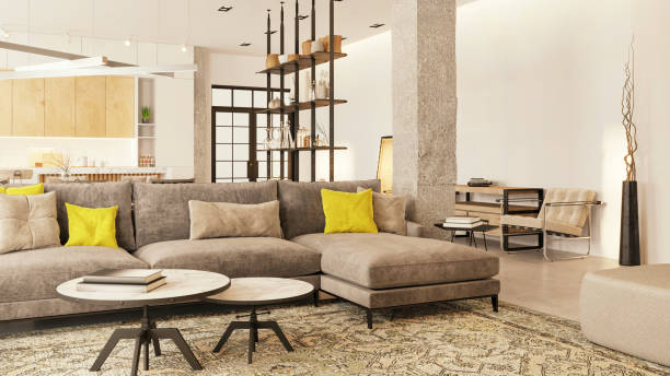 istock Modern loft apartment living room interior 1318688466